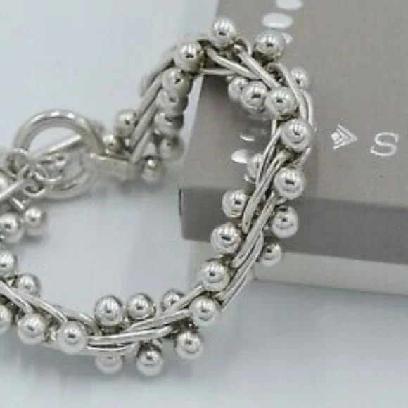Iconic Silpada Sterling Silver DNA Toggle Clasp Bracelet B0523 - Picture 5 of 14